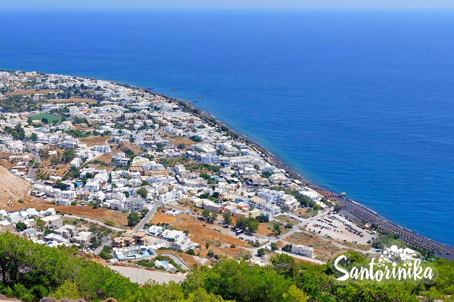 View of Kamari Village, Santorini, Greece