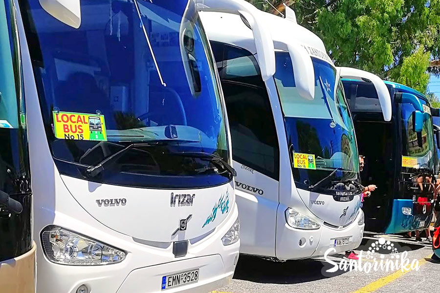 KTEL buses in Santorini, Greece