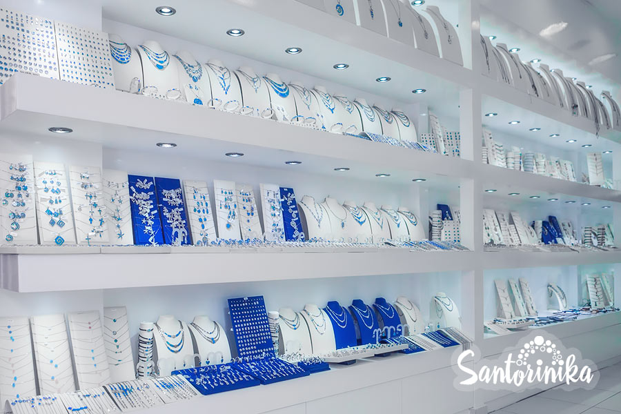 Jewelry stores in Fira, Santorini, Greece