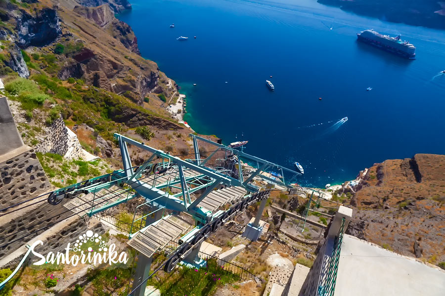The Funicular in Fira, Santorini, Greece