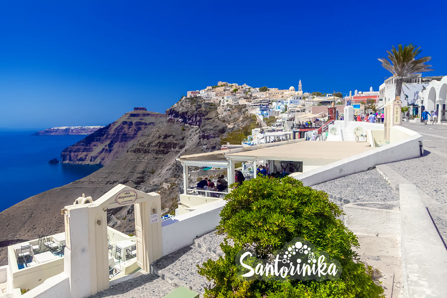 White streets of Thira town, Santorini