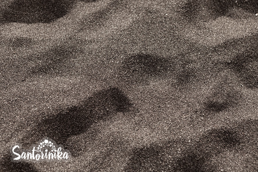 Black sand, Vlychada beach, Santorini, Greece